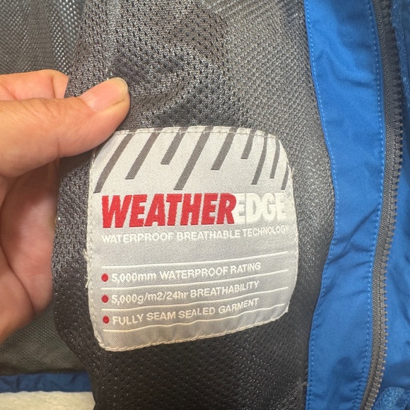 Eddie Bauer Jacket Mens Size Large Blue Windbreaker Hooded Hiking Waterproof - Picture 2 of 11